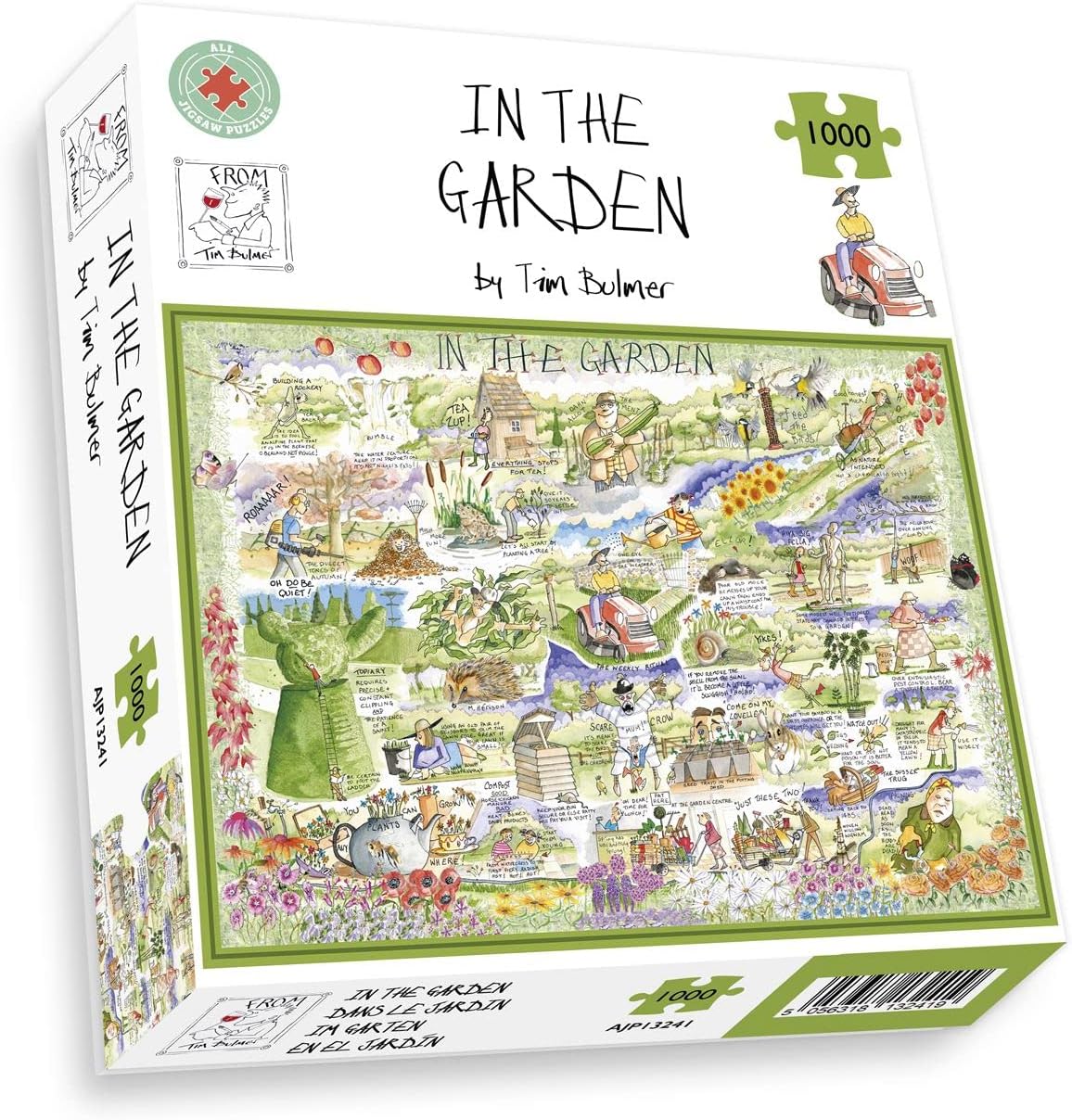 1000 Piece Puzzle For Adults - In The Garden By Tim Bulmer, Large Puzzle 66cm X 50cm In Size. Challenging To Complete But Fun And Humorous