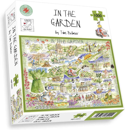 1000 Piece Puzzle For Adults - In The Garden By Tim Bulmer, Large Puzzle 66cm X 50cm In Size. Challenging To Complete But Fun And Humorous