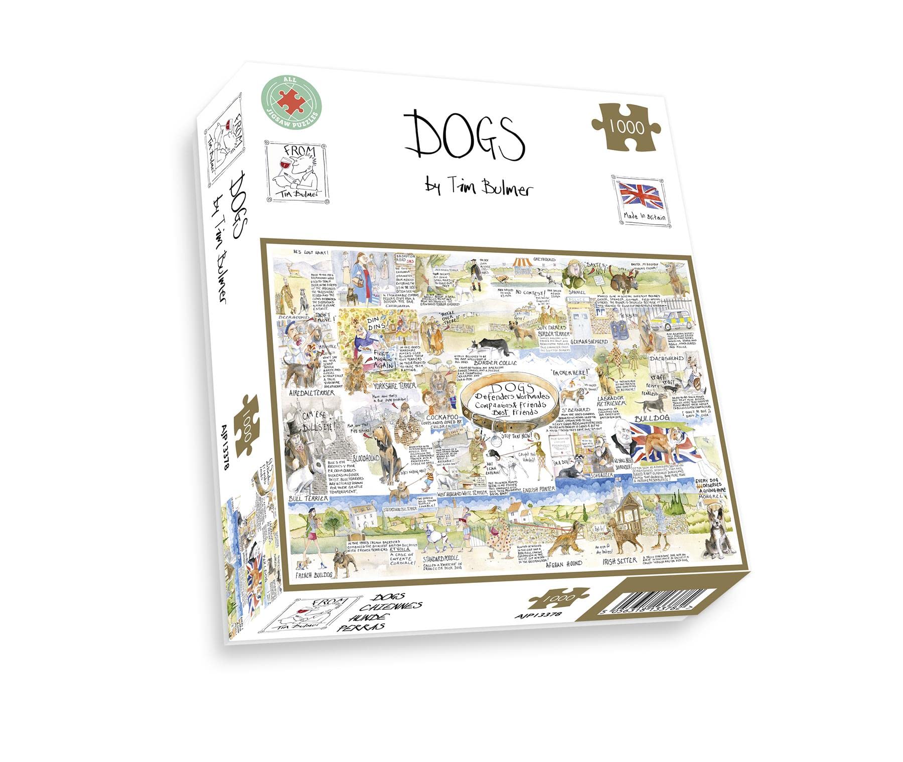 Dogs By Tim Bulmer - Funny Dog Jigsaw Puzzle - 1000 Piece Puzzle For Adults, Large Puzzle 66cm X 50cm In Size. Challenging To Complete But Fun And Humorous