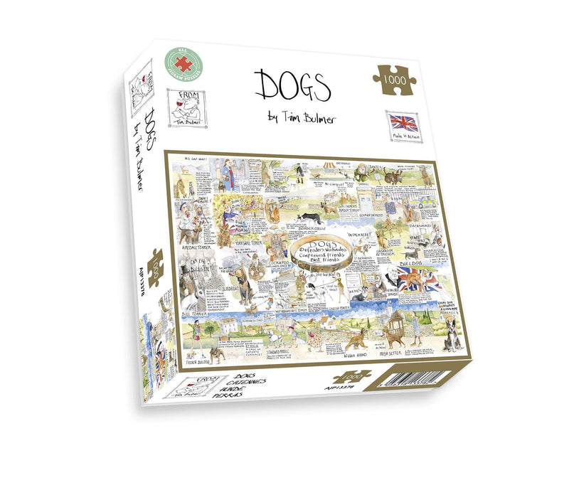 Dogs By Tim Bulmer - Funny Dog Jigsaw Puzzle - 1000 Piece Puzzle For Adults, Large Puzzle 66cm X 50cm In Size. Challenging To Complete But Fun And Humorous