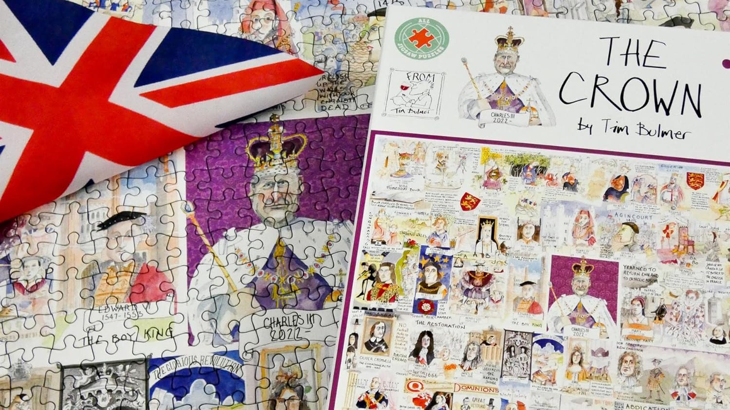 Tim Bulmer's 'The Crown: King Charles III Coronation' 1000 Piece Jigsaw Puzzle - Commemorative Coronation Memorabilia - The History of Royals Puzzle