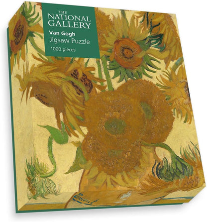 National Gallery 1000 Piece Jigsaw Puzzle - Sunflowers By Vincent Van Gough - Made In The UK - Incredibly Detailed - Hi-Def Image - 100% Recycled Puzzle Board