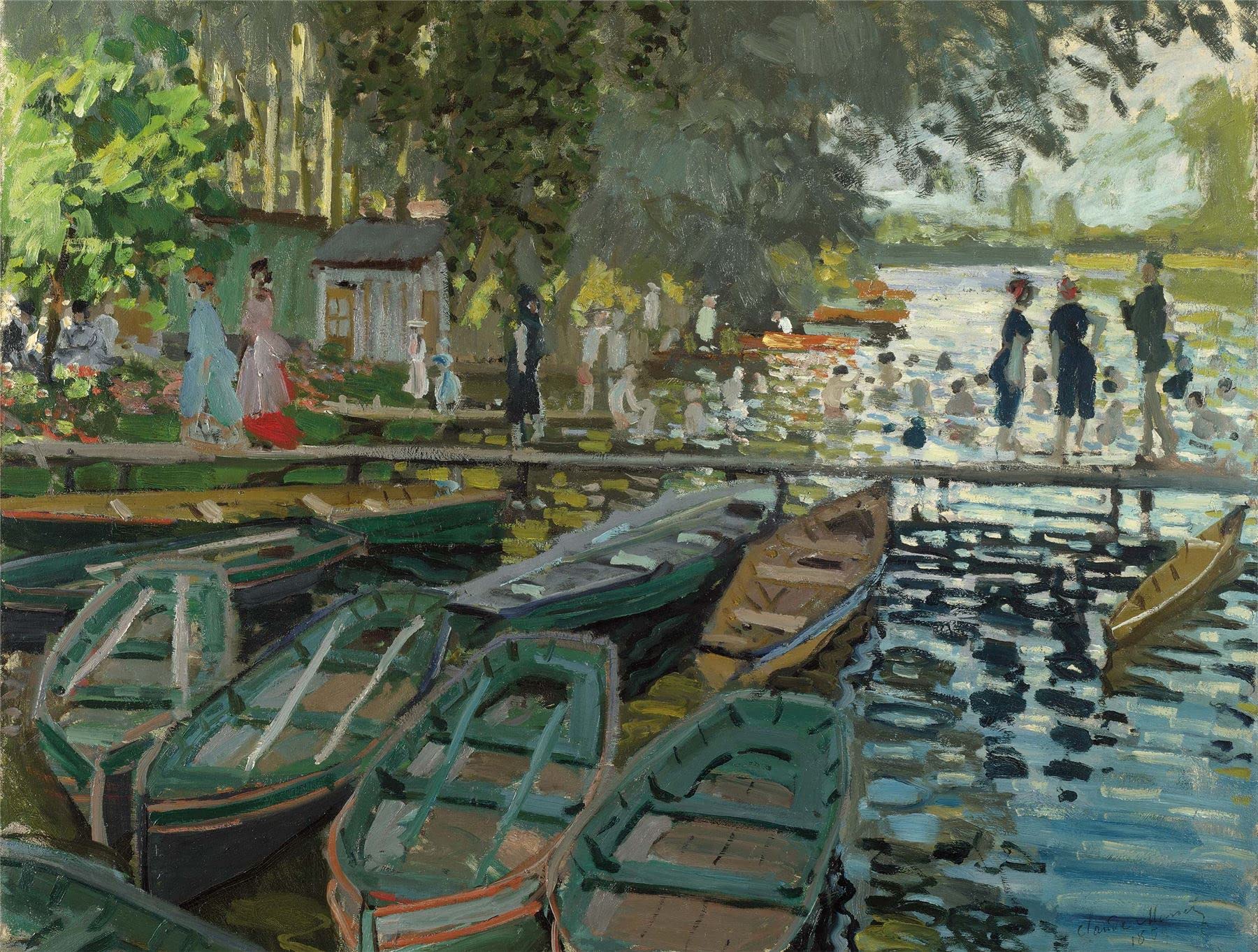 National Gallery 1000 Piece Jigsaw Puzzle - Bathers at La Grenouillere - Made In The UK - Incredibly Detailed - Hi-def Image - 100% Recycled Puzzle Board