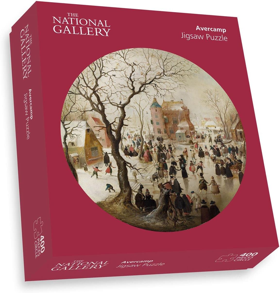 A Winter Scene with Skaters Near a Castle - National Gallery 400 Piece Circular Jigsaw Puzzle