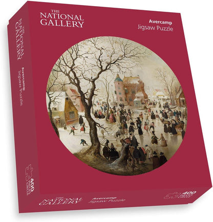 A Winter Scene with Skaters Near a Castle - National Gallery 400 Piece Circular Jigsaw Puzzle