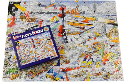Mike Jupp Jigsaw Puzzles - I Love Boats - 1000 Piece Jigsaw Puzzle For Adults | Made In Britain | 66cm X 50cm