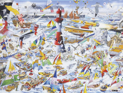 Mike Jupp Jigsaw Puzzles - I Love Boats - 1000 Piece Jigsaw Puzzle For Adults | Made In Britain | 66cm X 50cm