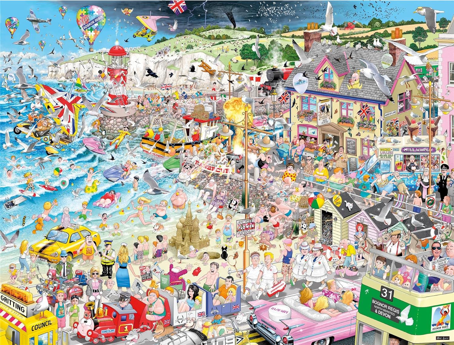 Mike Jupp Jigsaw Puzzles - I Love Summer - 1000 Piece Jigsaw Puzzle For Adults | Made In Britain | 66cm X 50cm