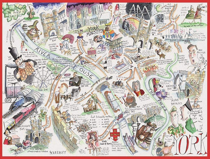 All Jigsaw Puzzles- Puzzle de 1000 Piezas de Tim Bulmer con Mapa cómico de York (AJP10146