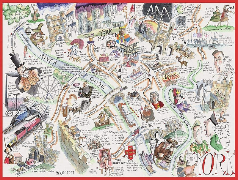 All Jigsaw Puzzles- Puzzle de 1000 Piezas de Tim Bulmer con Mapa cómico de York (AJP10146