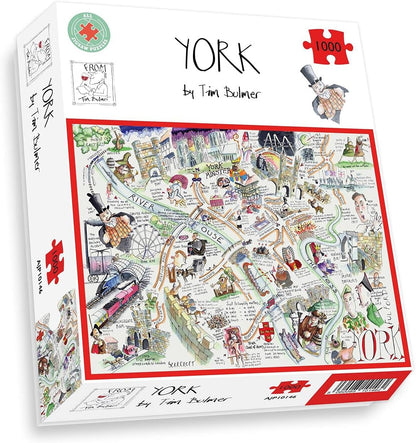 All Jigsaw Puzzles- Puzzle de 1000 Piezas de Tim Bulmer con Mapa cómico de York (AJP10146
