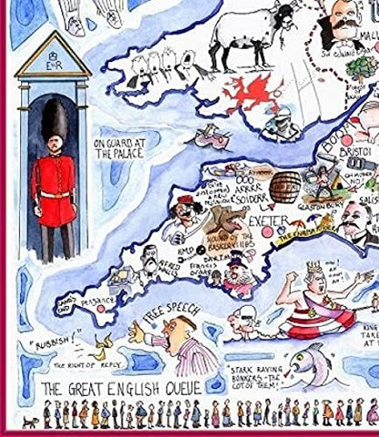 1000 Piece Jigsaw Puzzle - Comical Map Of England Artwork By Tim Bulmer - Comical 1000 Piece Puzzles For Adults Colorful Jigsaw Puzzle 66cm X 50cm Funny Jigsaw Puzzles