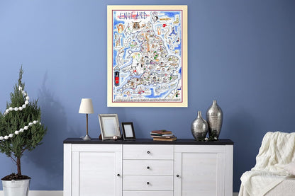 1000 Piece Jigsaw Puzzle - Comical Map Of England Artwork By Tim Bulmer - Comical 1000 Piece Puzzles For Adults Colorful Jigsaw Puzzle 66cm X 50cm Funny Jigsaw Puzzles