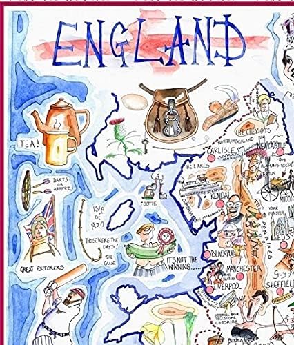 1000 Piece Jigsaw Puzzle - Comical Map Of England Artwork By Tim Bulmer - Comical 1000 Piece Puzzles For Adults Colorful Jigsaw Puzzle 66cm X 50cm Funny Jigsaw Puzzles