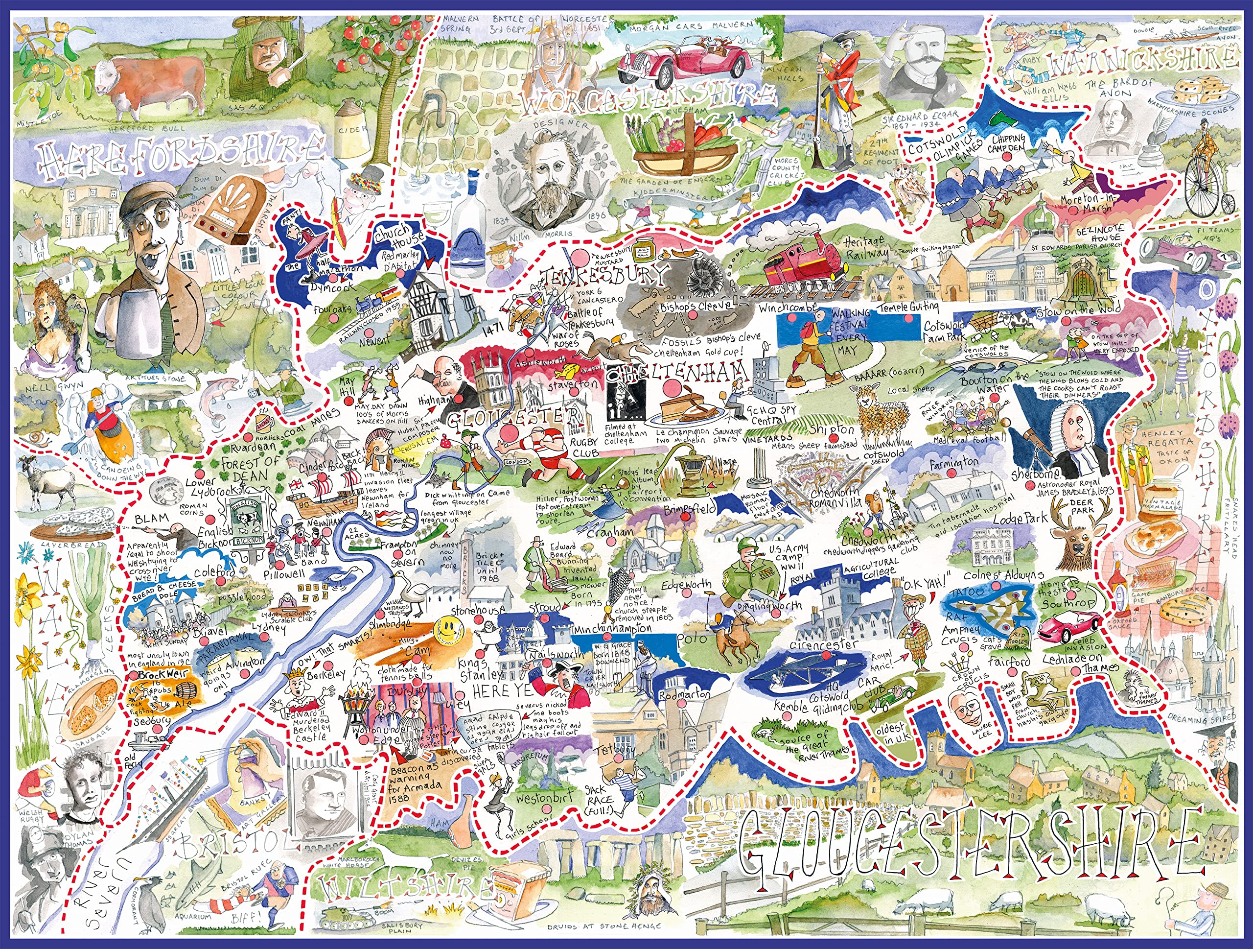 All Jigsaw Puzzles- Harry Potter Mapa cómico de Gloucestershire - Rompecabezas de 1000 Piezas de Tim Bulmer (AJP10729