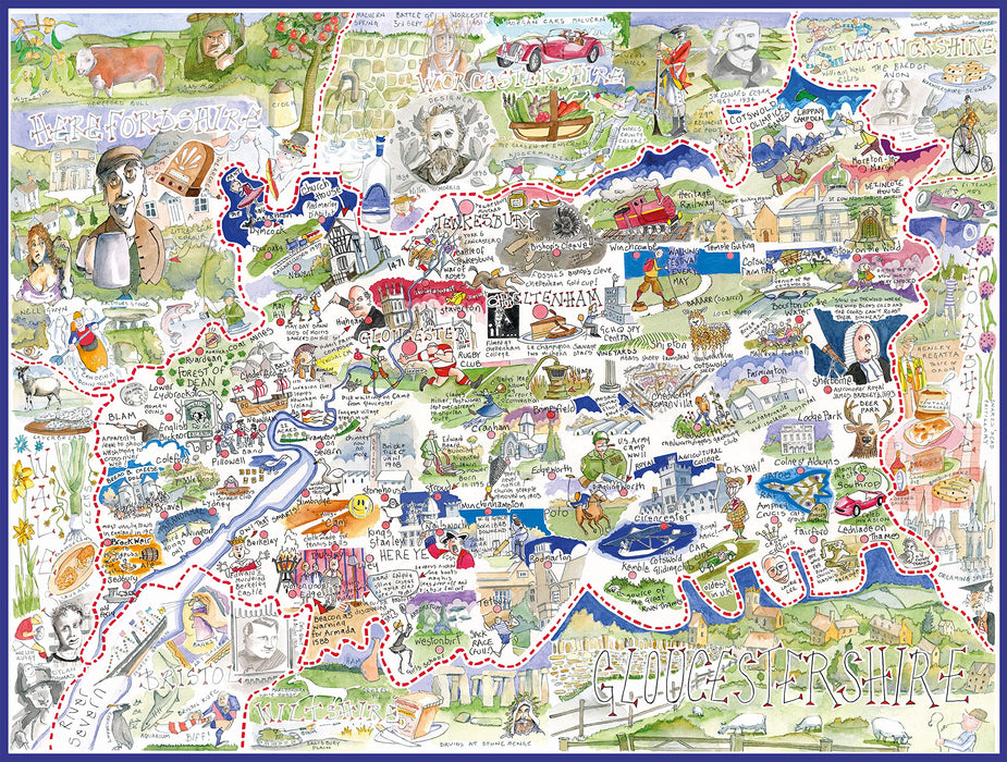 All Jigsaw Puzzles- Harry Potter Mapa cómico de Gloucestershire - Rompecabezas de 1000 Piezas de Tim Bulmer (AJP10729