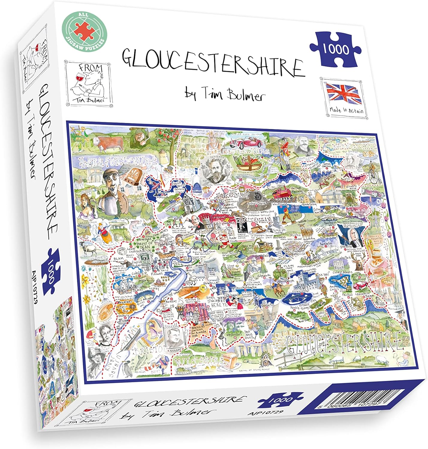 All Jigsaw Puzzles- Harry Potter Mapa cómico de Gloucestershire - Rompecabezas de 1000 Piezas de Tim Bulmer (AJP10729