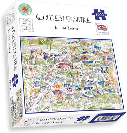 All Jigsaw Puzzles- Harry Potter Mapa cómico de Gloucestershire - Rompecabezas de 1000 Piezas de Tim Bulmer (AJP10729