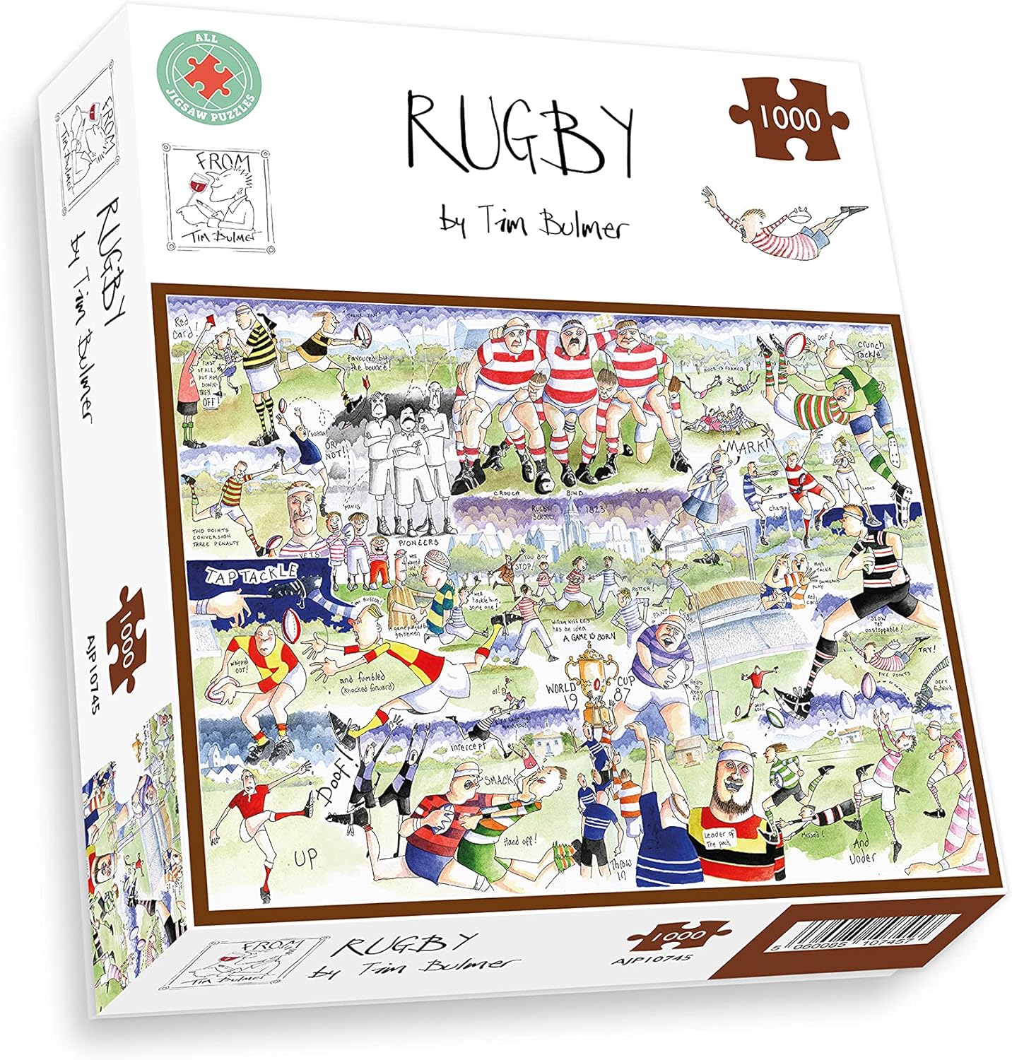 All Jigsaw Puzzles - Rugby By Tim Bulmer - 1000 Piece Puzzle For Adults, Large Puzzle 66cm X 50cm In Size. Challenging To Complete But Fun And Humorous