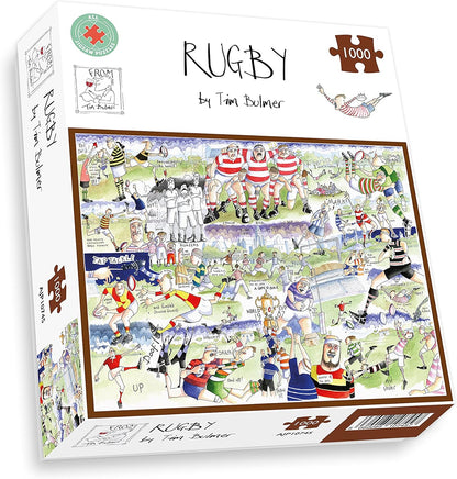 All Jigsaw Puzzles - Rugby By Tim Bulmer - 1000 Piece Puzzle For Adults, Large Puzzle 66cm X 50cm In Size. Challenging To Complete But Fun And Humorous