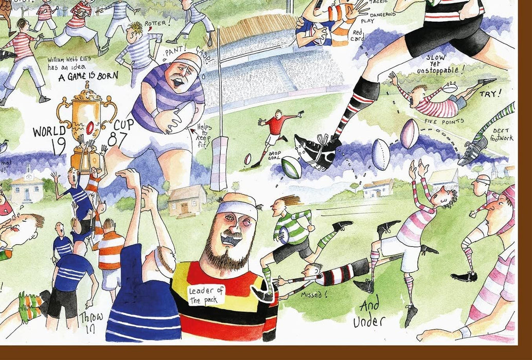 All Jigsaw Puzzles - Rugby By Tim Bulmer - 1000 Piece Puzzle For Adults, Large Puzzle 66cm X 50cm In Size. Challenging To Complete But Fun And Humorous