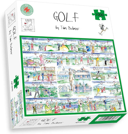 All Jigsaw Puzzles - Golf By Tim Bulmer - 1000 Piece Puzzle For Adults, Large Puzzle 66cm X 50cm In Size. Challenging To Complete But Fun And Humorous