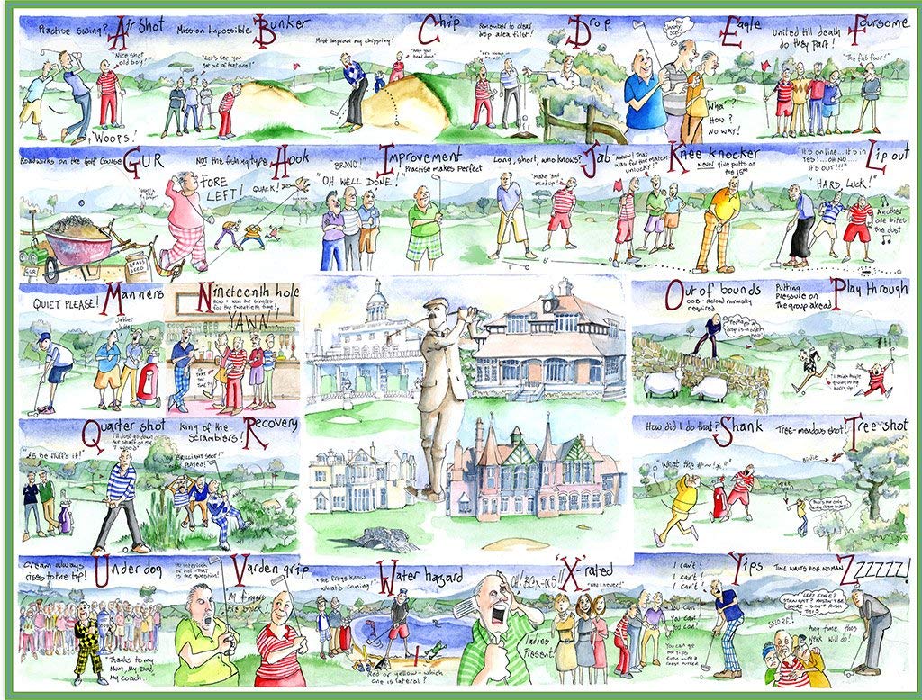 All Jigsaw Puzzles - Golf By Tim Bulmer - 1000 Piece Puzzle For Adults, Large Puzzle 66cm X 50cm In Size. Challenging To Complete But Fun And Humorous