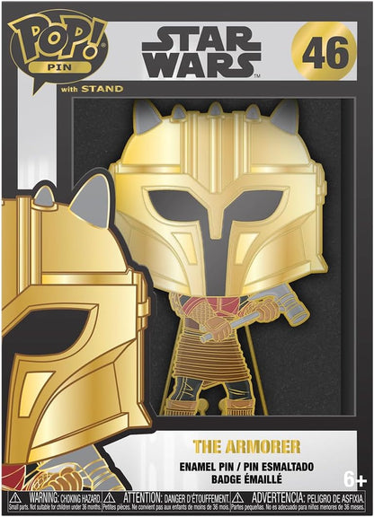 Loungefly POP! Large Enamel Pin STAR WARS: THE ARMORER - Logo - Star Wars Enamel Pins - Cute Collectable Novelty Brooch - for Backpacks & Bags - Gift Idea - Official Merchandise - Movies Fans