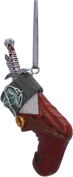 Nemesis Now Lord of the Rings Frodo Stocking Hanging Ornament 8.6cm, Resin, Officially Licensed Lord of the Rings Hanging Ornament, Cast in the Finest Resin, Hand-Painted