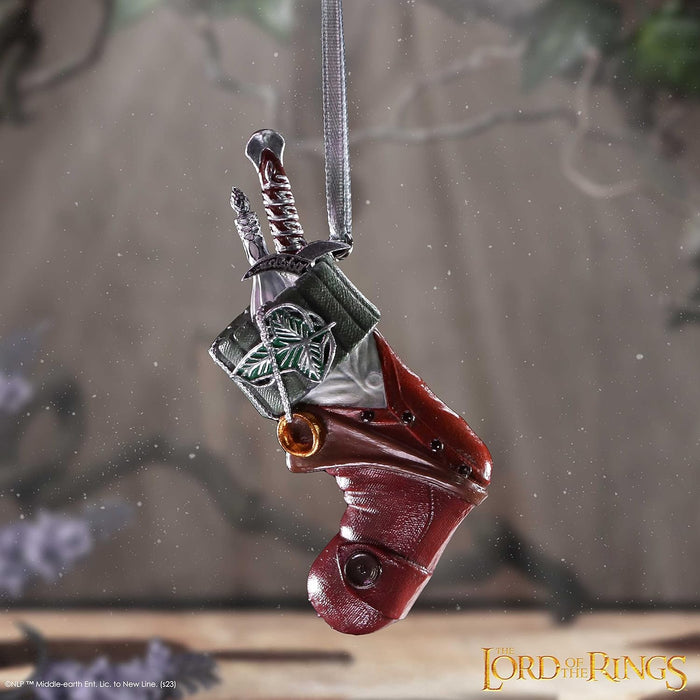 Nemesis Now Lord of the Rings Frodo Stocking Hanging Ornament 8.6cm, Resin, Officially Licensed Lord of the Rings Hanging Ornament, Cast in the Finest Resin, Hand-Painted