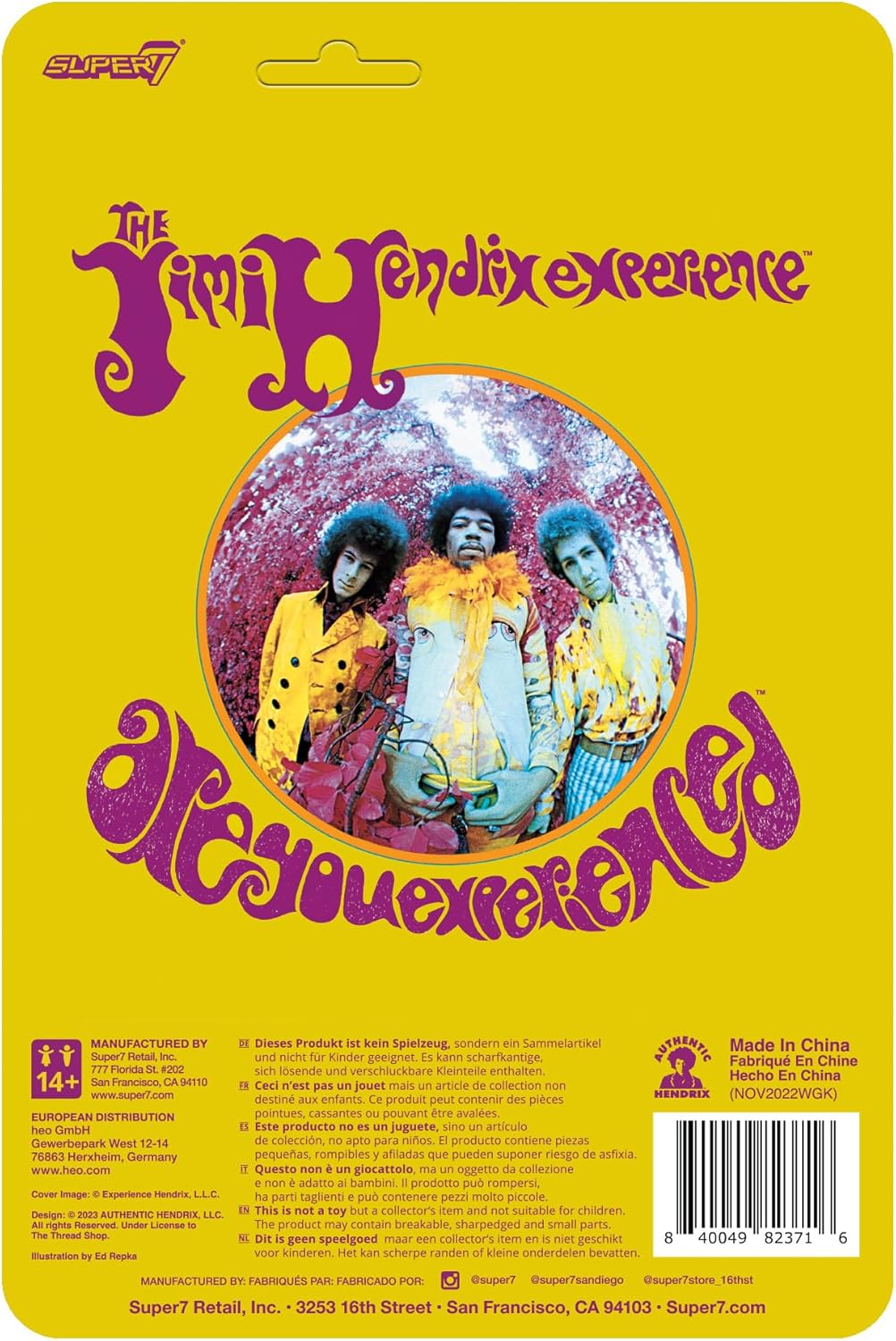 SUPER7 Jimi Hendrix ReAction figurine Jimi Hendrix 10 cm
