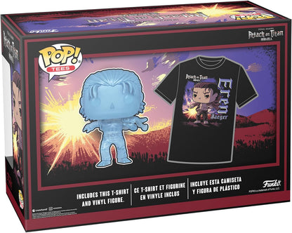 Funko Pop! & Tee: AOT - Eren Yaeger mit Marks - Extra Large - (XL) - Attack On Titan - T-Shirt - Kleidung mit Vinyl-Sammelfigur - Geschenkidee - Spielzeug und Kurzärmeliges Top Für Erwachsene Männer