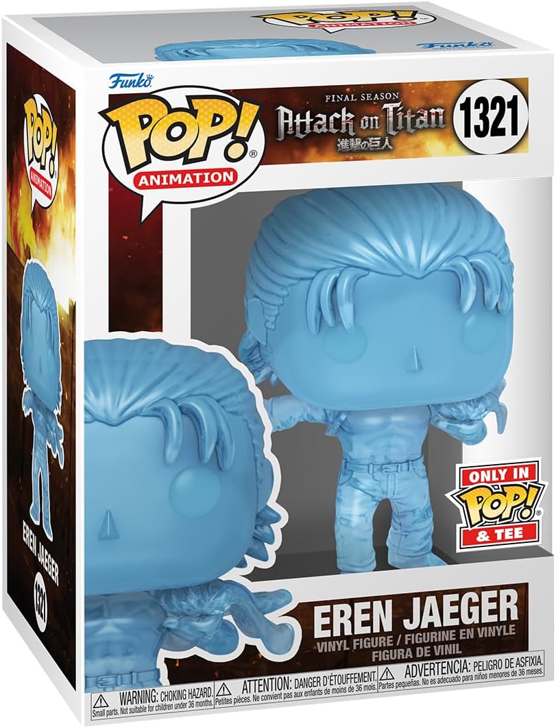 Funko Pop! & Tee: AOT - Eren Yaeger mit Marks - Extra Large - (XL) - Attack On Titan - T-Shirt - Kleidung mit Vinyl-Sammelfigur - Geschenkidee - Spielzeug und Kurzärmeliges Top Für Erwachsene Männer