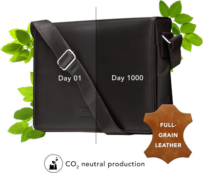 dbramante1928 Marselisborg Laptop Bag | Handcrafted Full-Grain Leather, Fits 14 inch Laptops