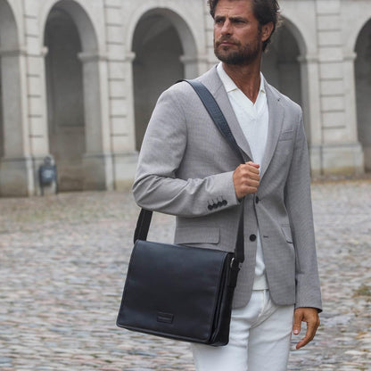 dbramante1928 Marselisborg Laptop Bag | Handcrafted Full-Grain Leather, Fits 14 inch Laptops