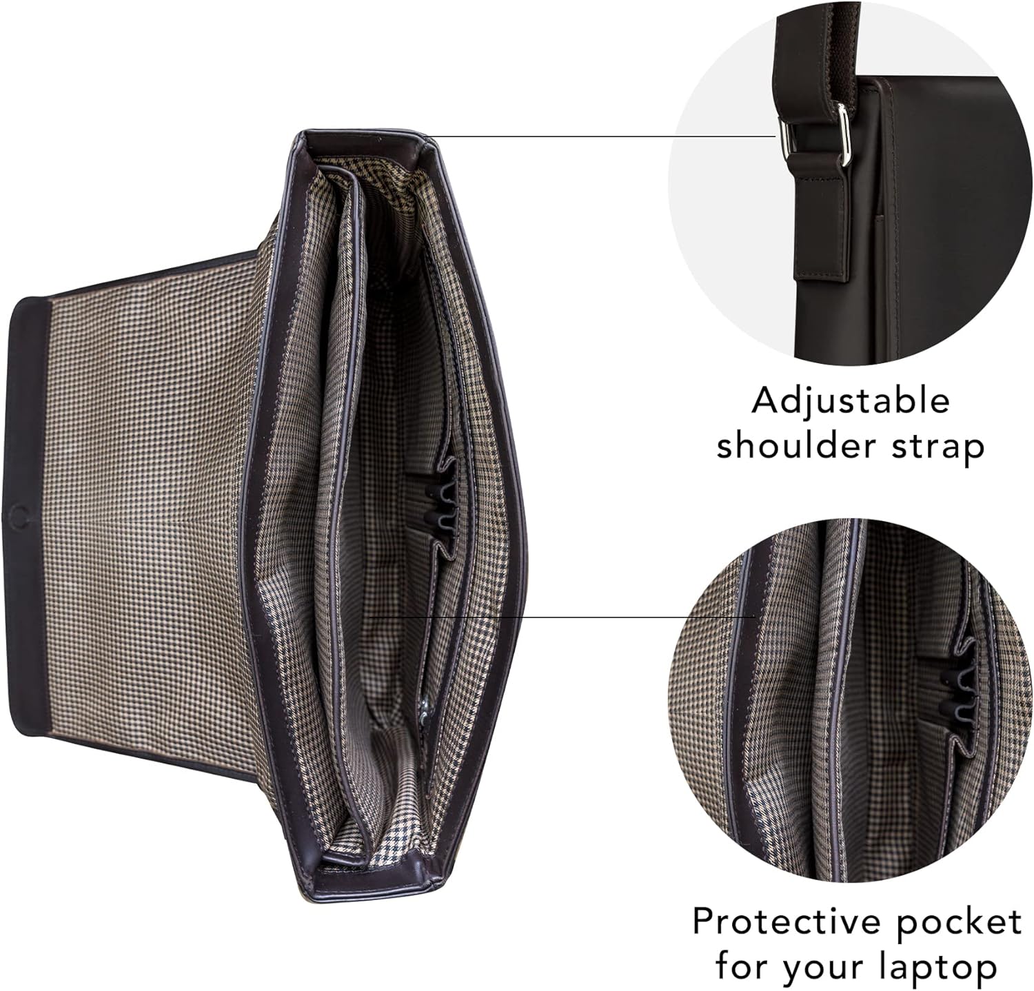dbramante1928 Marselisborg Laptop Bag | Handcrafted Full-Grain Leather, Fits 14 inch Laptops