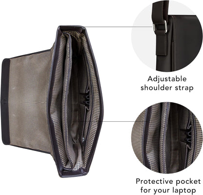 dbramante1928 Marselisborg Laptop Bag | Handcrafted Full-Grain Leather, Fits 14 inch Laptops