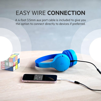 Belkin SoundForm Mini Kids Wireless Headphones with Built in Microphone, On Ear Headsets Girls and Boys For Online Learning, School, Travel Compatible with iPhones, iPads, Galaxy and more