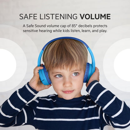 Belkin SoundForm Mini Kids Wireless Headphones with Built in Microphone, On Ear Headsets Girls and Boys For Online Learning, School, Travel Compatible with iPhones, iPads, Galaxy and more