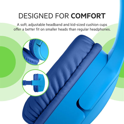 Belkin SoundForm Mini Kids Wireless Headphones with Built in Microphone, On Ear Headsets Girls and Boys For Online Learning, School, Travel Compatible with iPhones, iPads, Galaxy and more