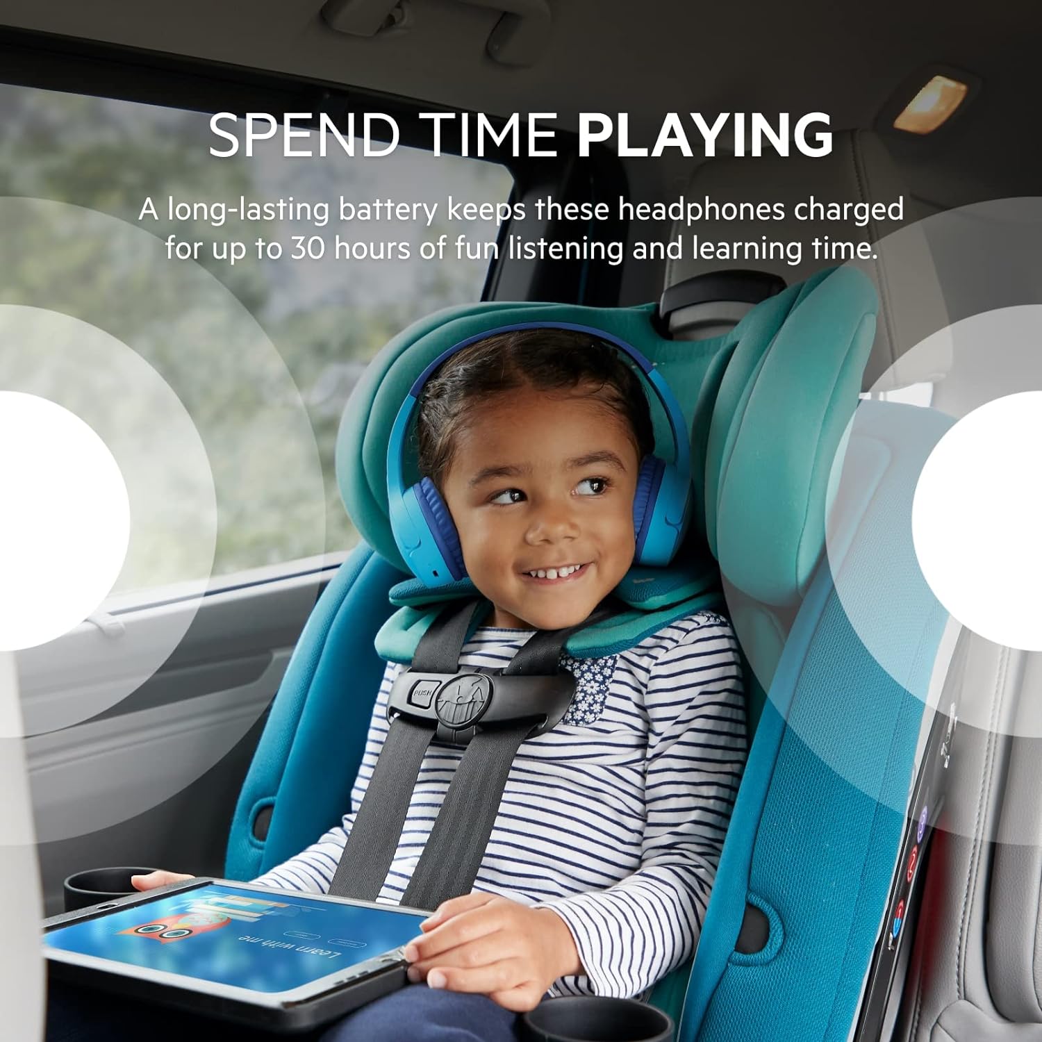 Belkin SoundForm Mini Kids Wireless Headphones with Built in Microphone, On Ear Headsets Girls and Boys For Online Learning, School, Travel Compatible with iPhones, iPads, Galaxy and more