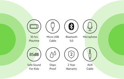 Belkin SoundForm Mini Kids Wireless Headphones with Built in Microphone, On Ear Headsets Girls and Boys For Online Learning, School, Travel Compatible with iPhones, iPads, Galaxy and more