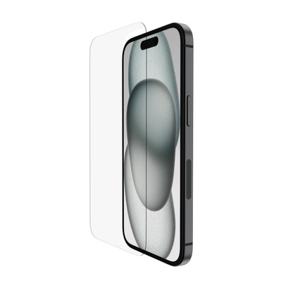 Belkin ScreenForce UltraGlass 2 iPhone 15 Screen Protector, Scratch-Resistant, 9H Hardness Tested Glass, Slim Design, Full Screen Coverage for iPhone 15/14 Pro, Bubble-Free Application included