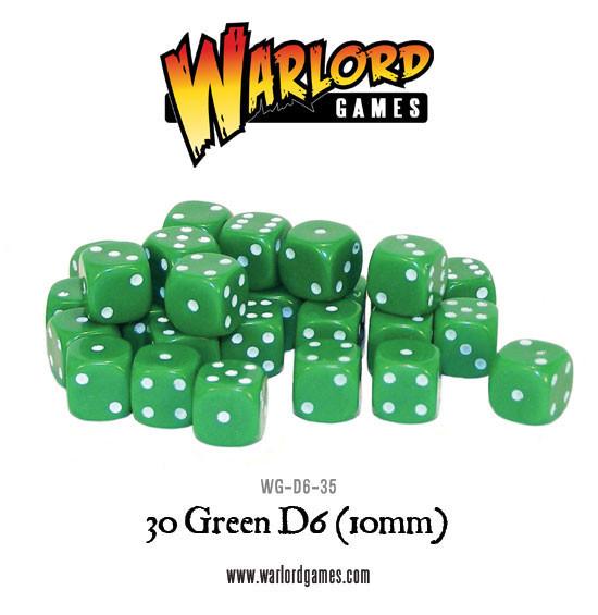 30x D6 Dice Pack | 10mm Classic (Green