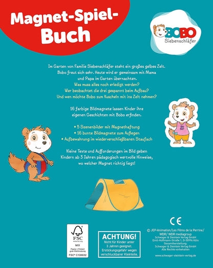 Bobo Siebenschläfer Magnet-Spiel-Buch: Kreativer Lernspaß mit 16 Magneten für Kinder ab 3 Jahren. Spielen, Lernen und Fördern!