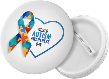 Pennarelli per la coscienza dell'autismo con bottoni rotondi, spilla per vestiti, spilla per il petto, per zaino, cappello, 1 pezzo