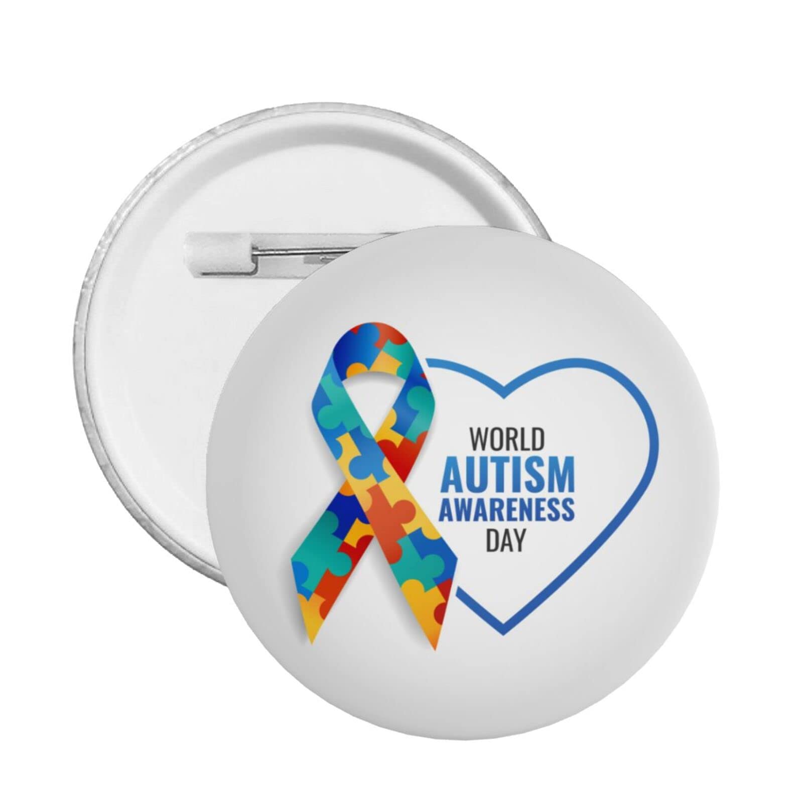 Pennarelli per la coscienza dell'autismo con bottoni rotondi, spilla per vestiti, spilla per il petto, per zaino, cappello, 1 pezzo