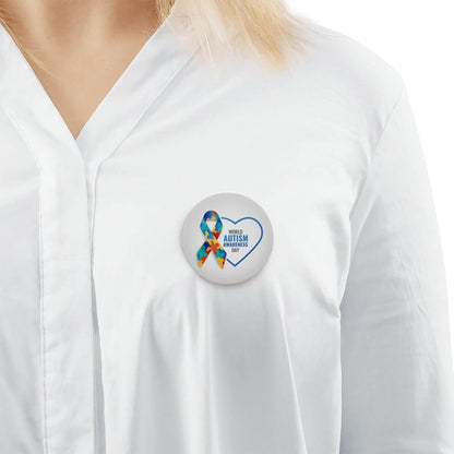 Alfileres redondos para el día de concienciación sobre el autismo, para ropa, insignia, decoración del pecho para mochila, sombrero, 1 unidad