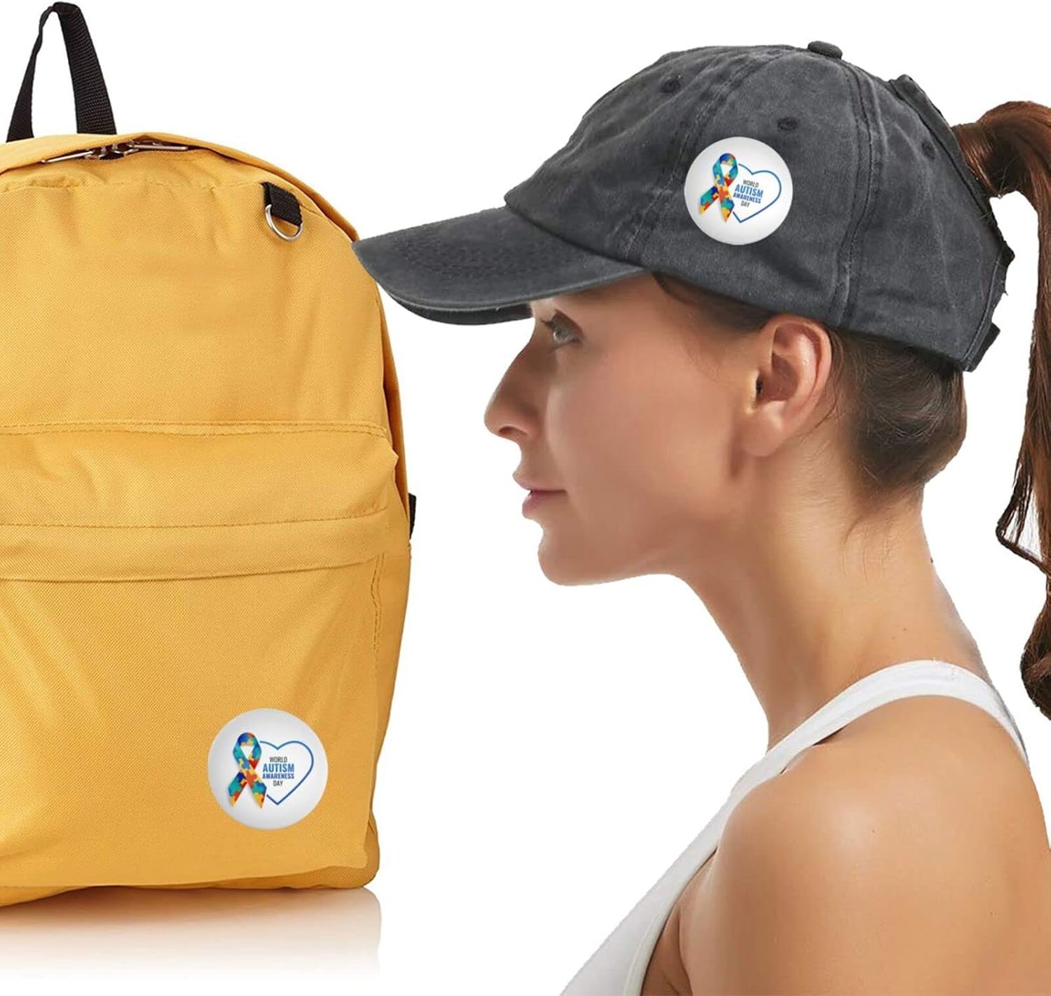 Alfileres redondos para el día de concienciación sobre el autismo, para ropa, insignia, decoración del pecho para mochila, sombrero, 1 unidad