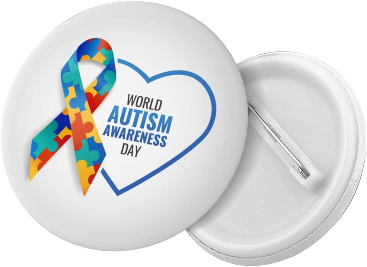 Alfileres redondos para el día de concienciación sobre el autismo, para ropa, insignia, decoración del pecho para mochila, sombrero, 1 unidad